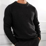 Crewneck Waffke-Knit Pullover