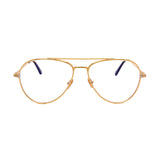 Tom Ford // Men's // FT5800-B/O Aviator Optical Glasses // Gold + Clear Demo Lenses