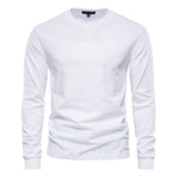 Solid Crewneck Long-Sleeve T-Shirt