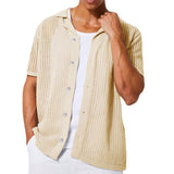 Knit Hollow Out Button-Down Shirt