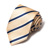 Formal Men's Necktie // Navy Gold Regent Stripe