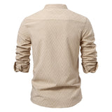 Nehru Collar Jacquard Knit Shirt