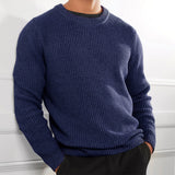 Crewneck Waffke-Knit Pullover