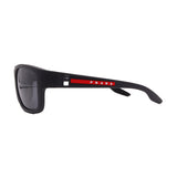 Men's // Prada Sport PS01WS UFK07H Square Sunglasses // Grey Rubber +Dark Grey Mirror Polar Lenses