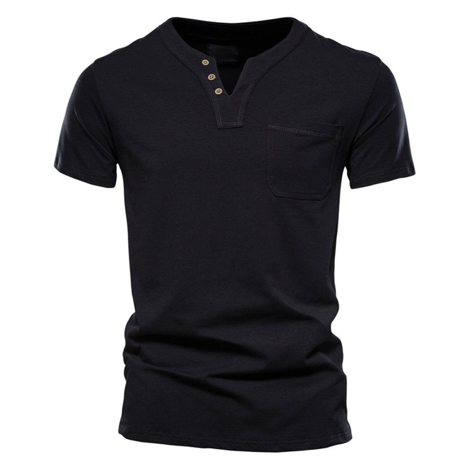 Short-Sleeve w/ Front Pocket Henley