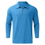 Quarter-Zip Long-Sleeve Ribbed Polo