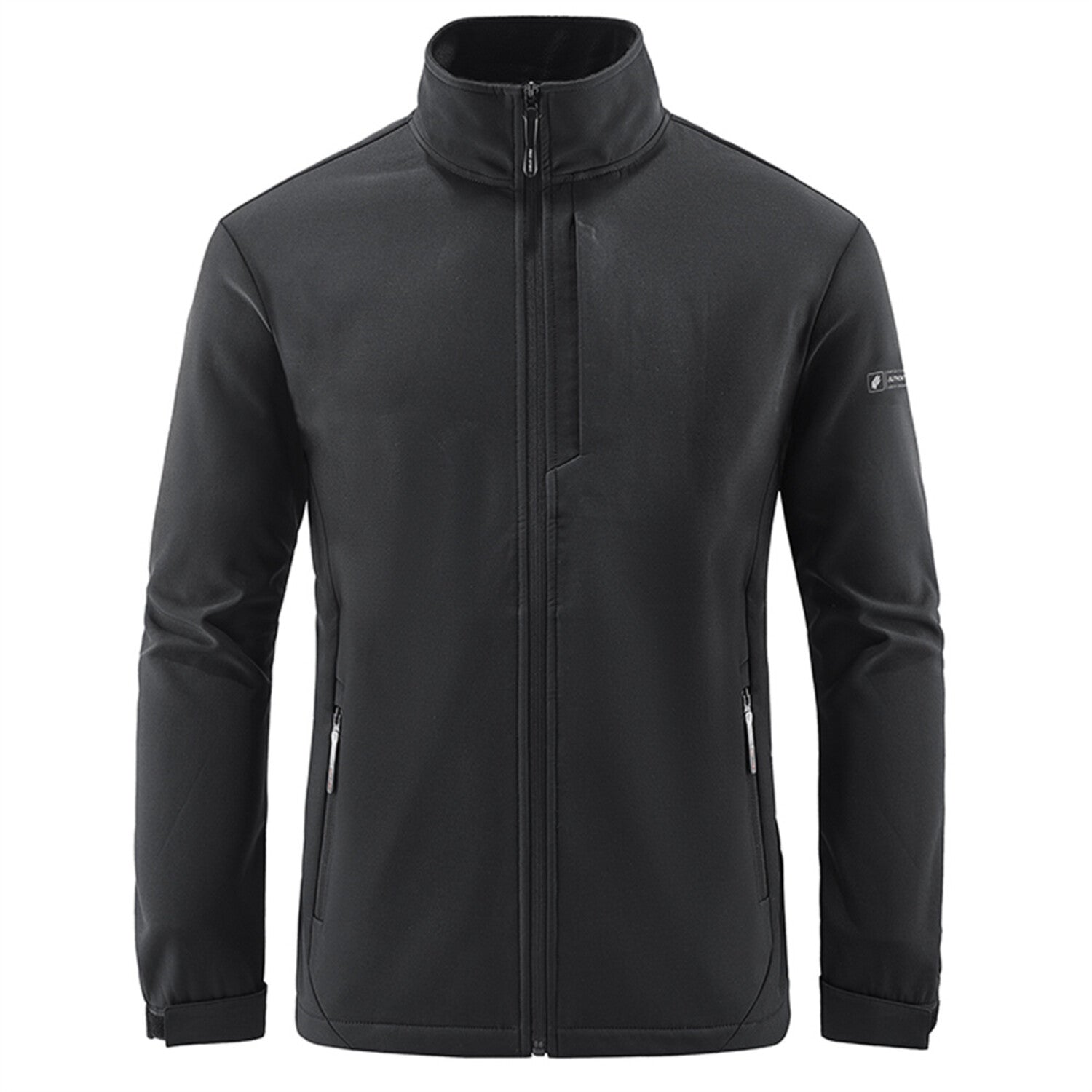 Mock Neck Zip-Up Chest Detail Jacket