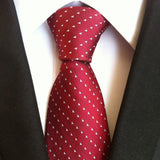 Formal Men's Necktie // Red & Silver Micro Triangle