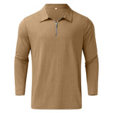 Quarter-Zip Long-Sleeve Ribbed Polo