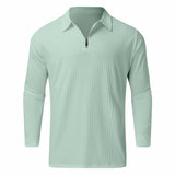 Quarter-Zip Long-Sleeve Ribbed Polo