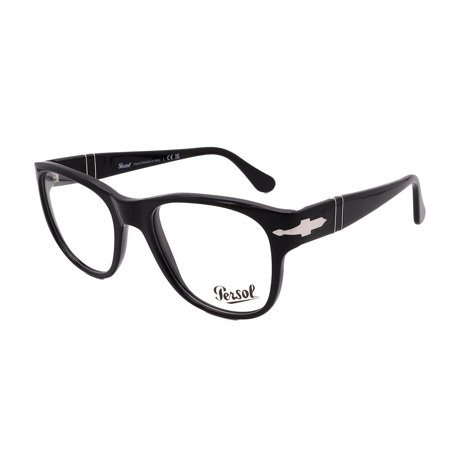 Persol // Men's // PO3312V 95 Square Optical Glasses // Black + Clear Demo Lenses
