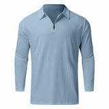 Quarter-Zip Long-Sleeve Ribbed Polo