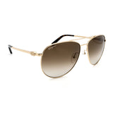 Men's // Ferragamo SF157S 717 Aviator Sunglasses // Gold + Brown Gradient
