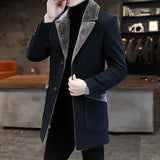 Faux Fur Lapel Chesterfield Coat