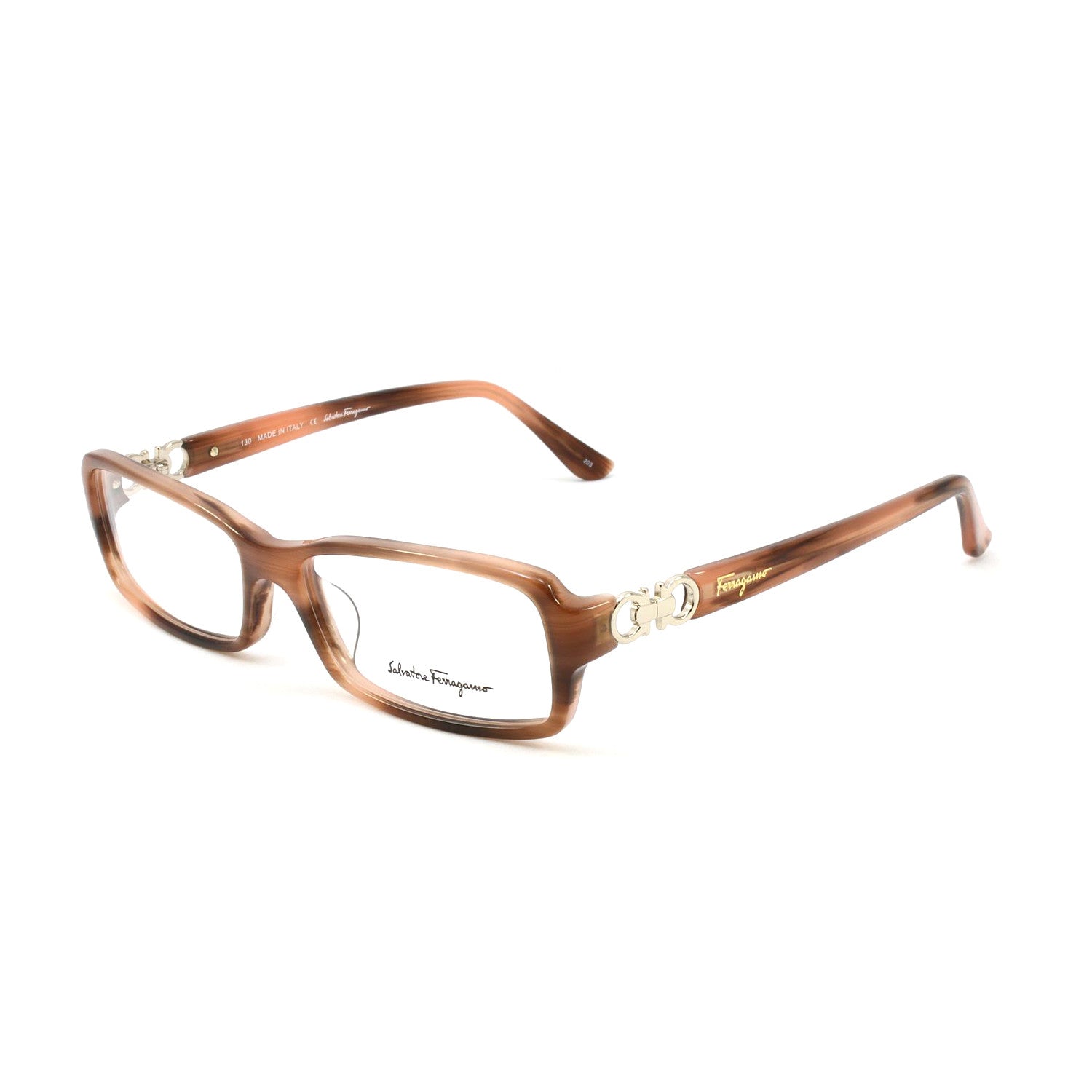 Ferragamo // Women's SF2611-260-53 Optical Frames // Light Brown Horn