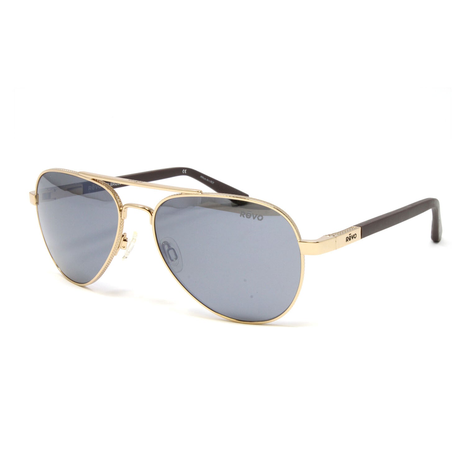 Revo Men's // Raconteur Gold Aviator Metal Polarized Sunglasses // Gold + Graphite