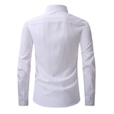 Solid Front Pocket Long-Sleeve Button-Up Shirt
