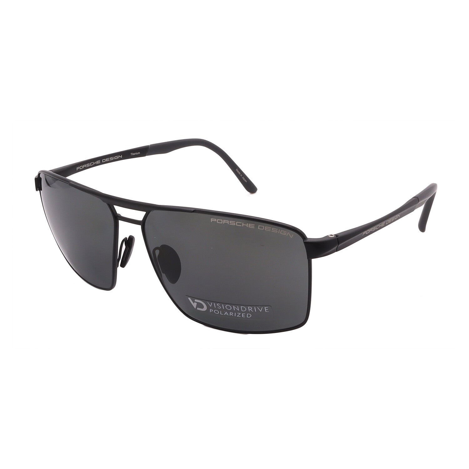 Porsche // Men's // P8918 A416 Square Sunglasses // Black  + Grey Lenses