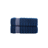 Herringbone Hand Towel // Navy // Set of 4