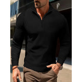 Long-Sleeve Quarter-Zip Polo Shirt