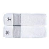 Brooks Brothers Rope Stripe Border // Bath Sheets // Set of 2