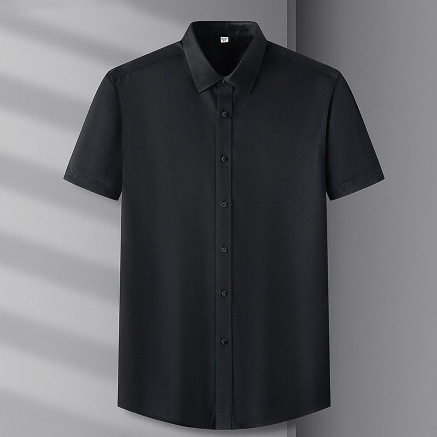 Solid Short-Sleeve Button-Up Shirt