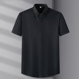 Solid Short-Sleeve Button-Up Shirt