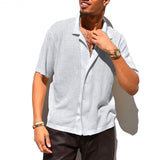 Waffle Knit Button-Down Shirt