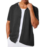 Knit Hollow Out Button-Down Shirt