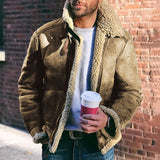 Fleece-lined Faux Suede Jacket
