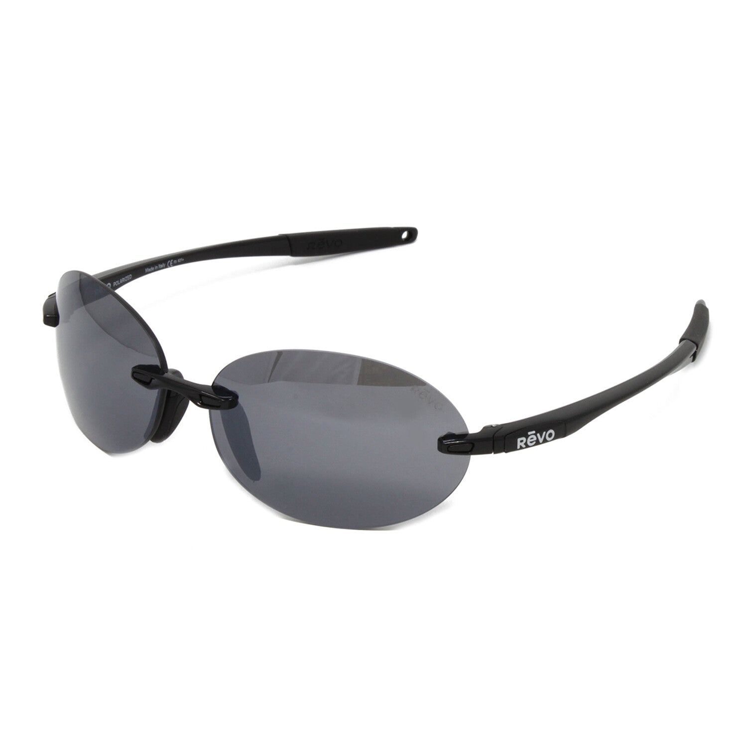 Revo Men's // Descend Oval Rimless Sunglasses // Black + Graphite