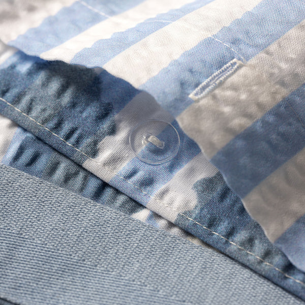 Seersucker Leopard Duvet Cover  // Blue