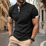 Mandarin Collar Short-Sleeve Polo