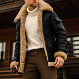 Utility Faux Plushed Leather Jacket