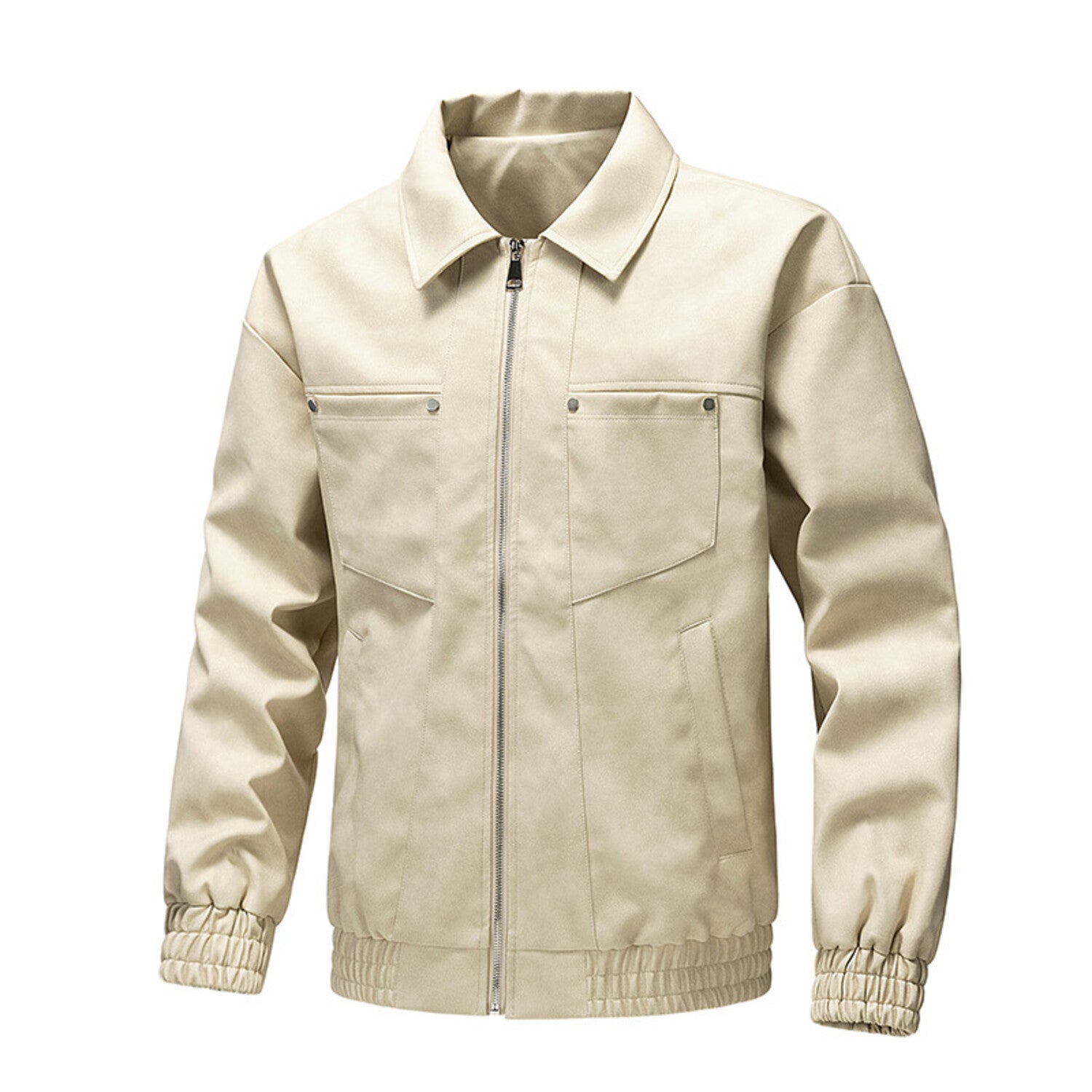 Faux Leather Zip-Up Jacket
