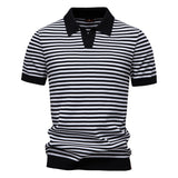 Horizontal Striped Short-Sleeve Polo