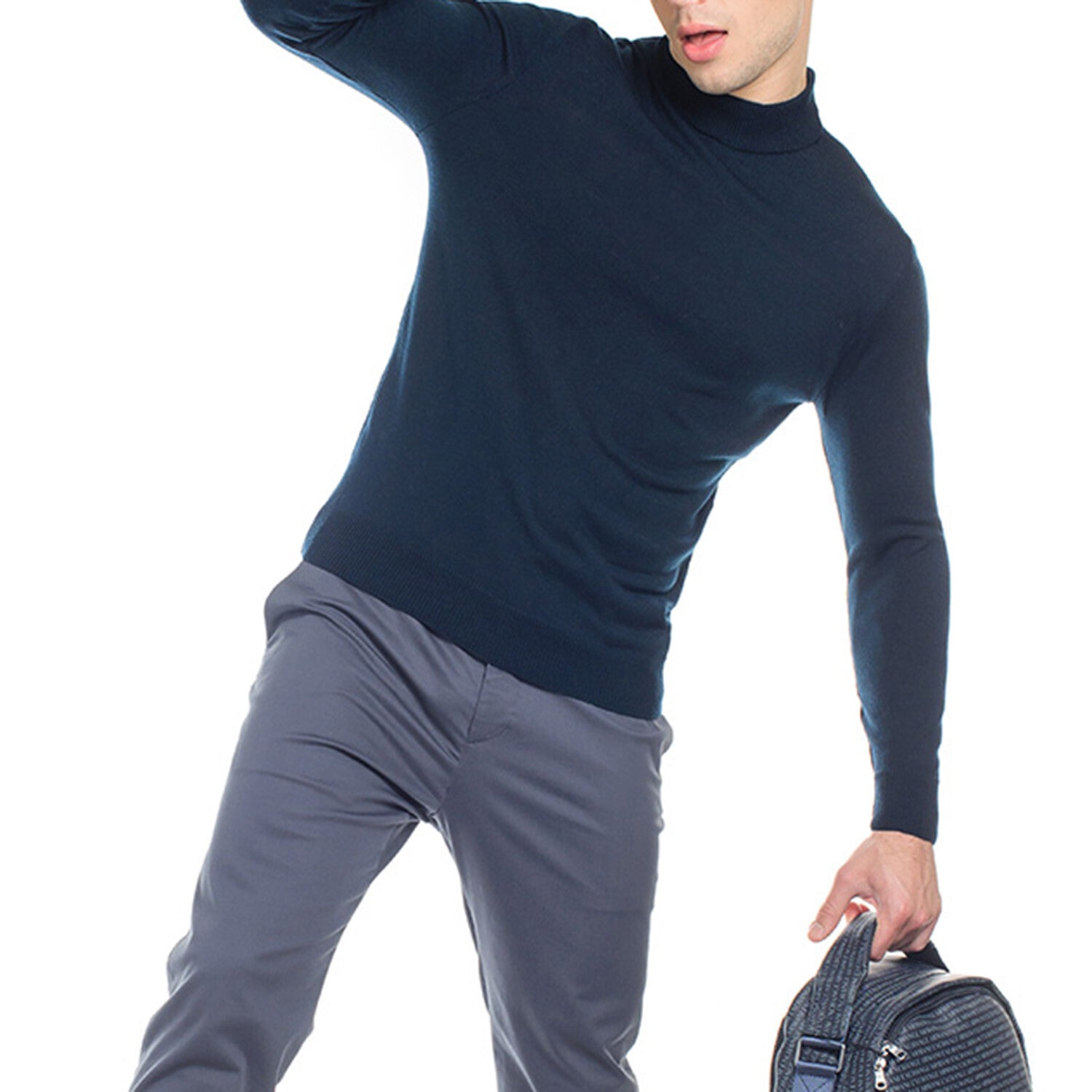 Mock Neck Wool Sweater