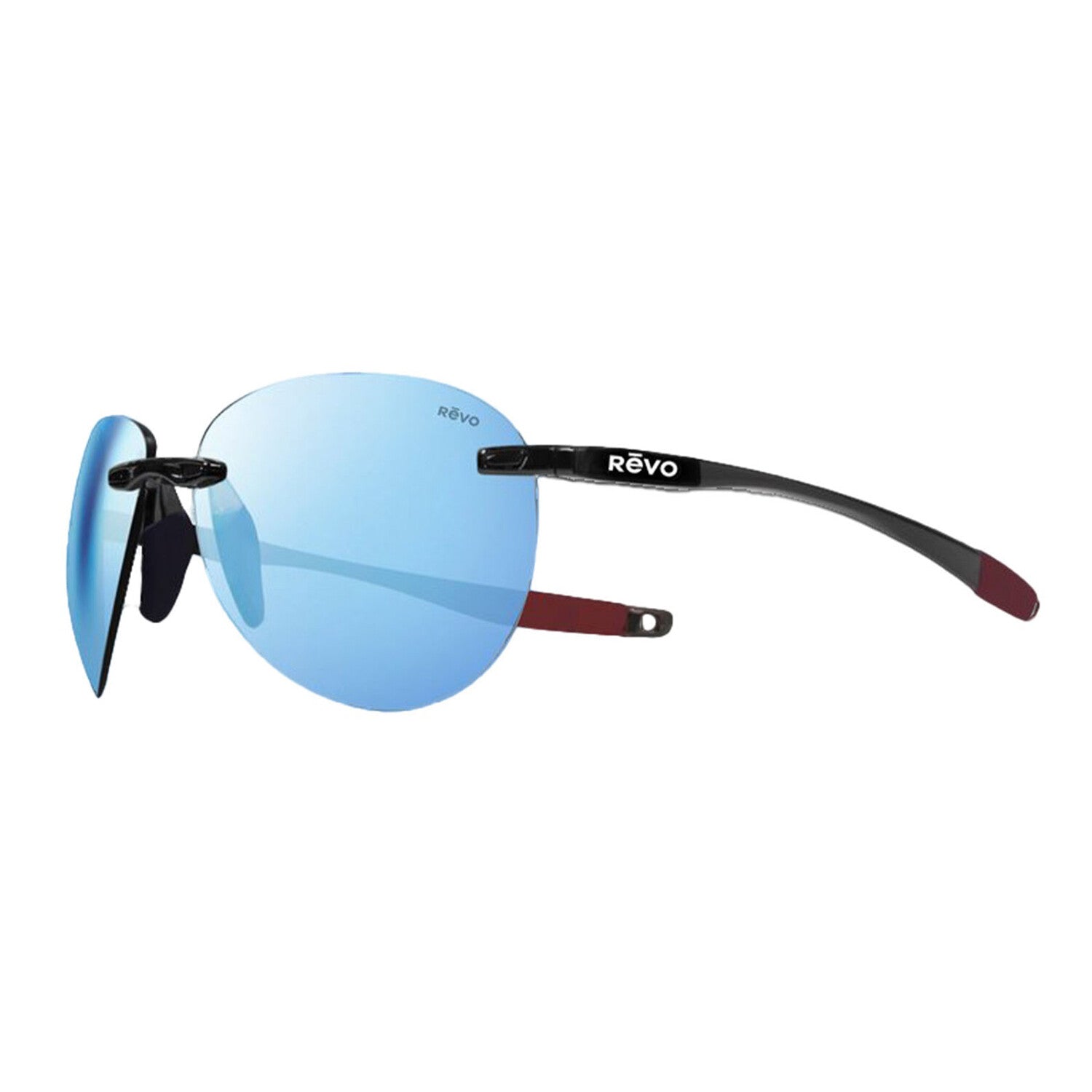 Revo Men's // Descend Rimless Sunglasses // Volition Black + Blue Water