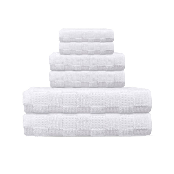 Waffle Terry 6 Pieces Turkish Towels Set