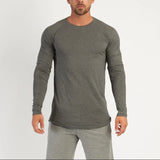 Crewneck Long Form Fitting Long-Sleeve T-Shirt