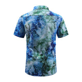 Tie Die Print Short-Sleeve Button-Up Shirt