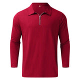 Quarter-Zip Long-Sleeve Ribbed Polo