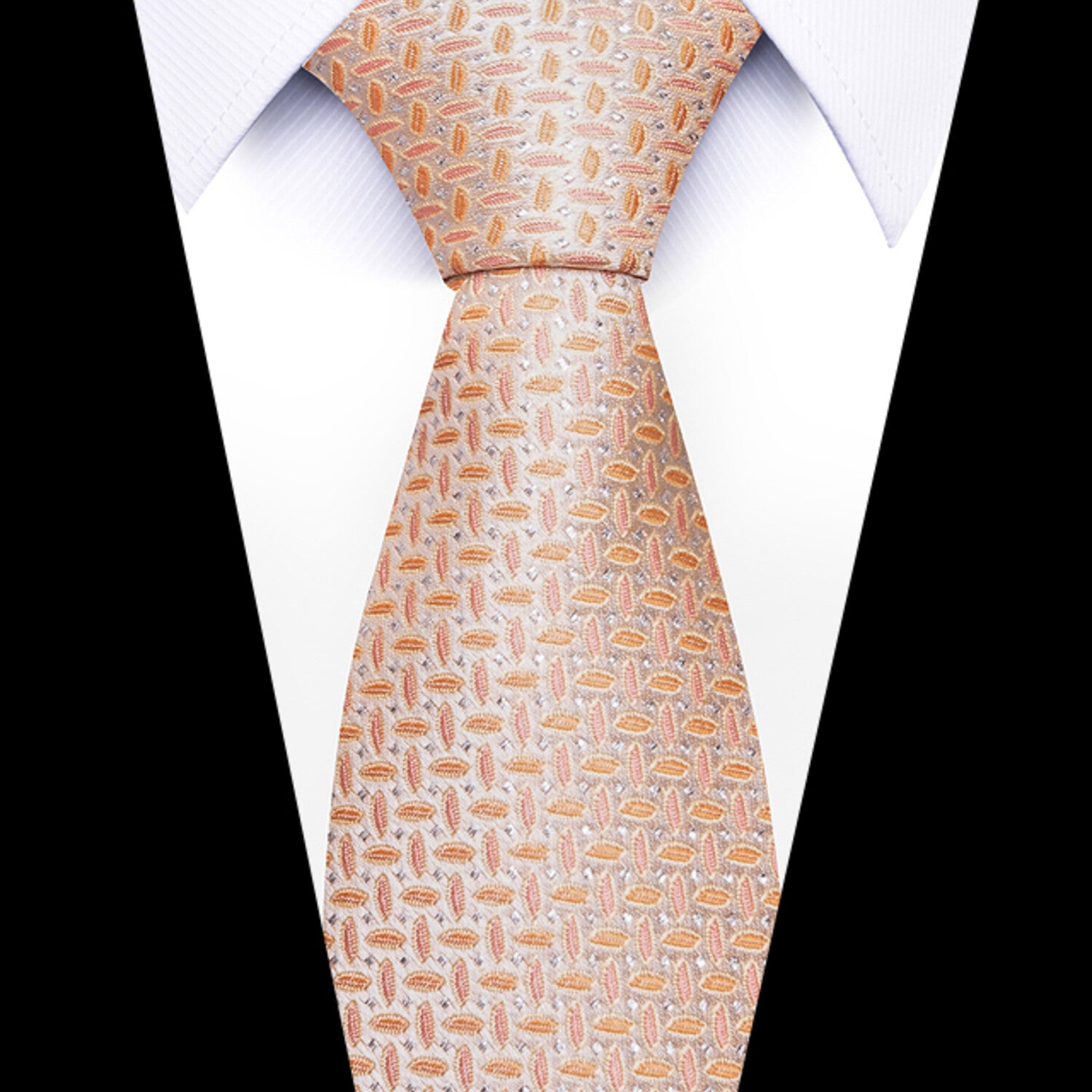 Formal Men's Necktie // Peach Gold Medallion