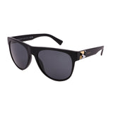 Men's // Versace VE4346 GB1/87 Square Sunglasses // Black Gold + Dark Gray