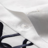 Engaged Embroidery Duvet Cover // Navy
