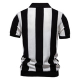 Vertical Striped Short-Sleeve Polo