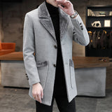 Faux Fur Lapel Chesterfield Coat