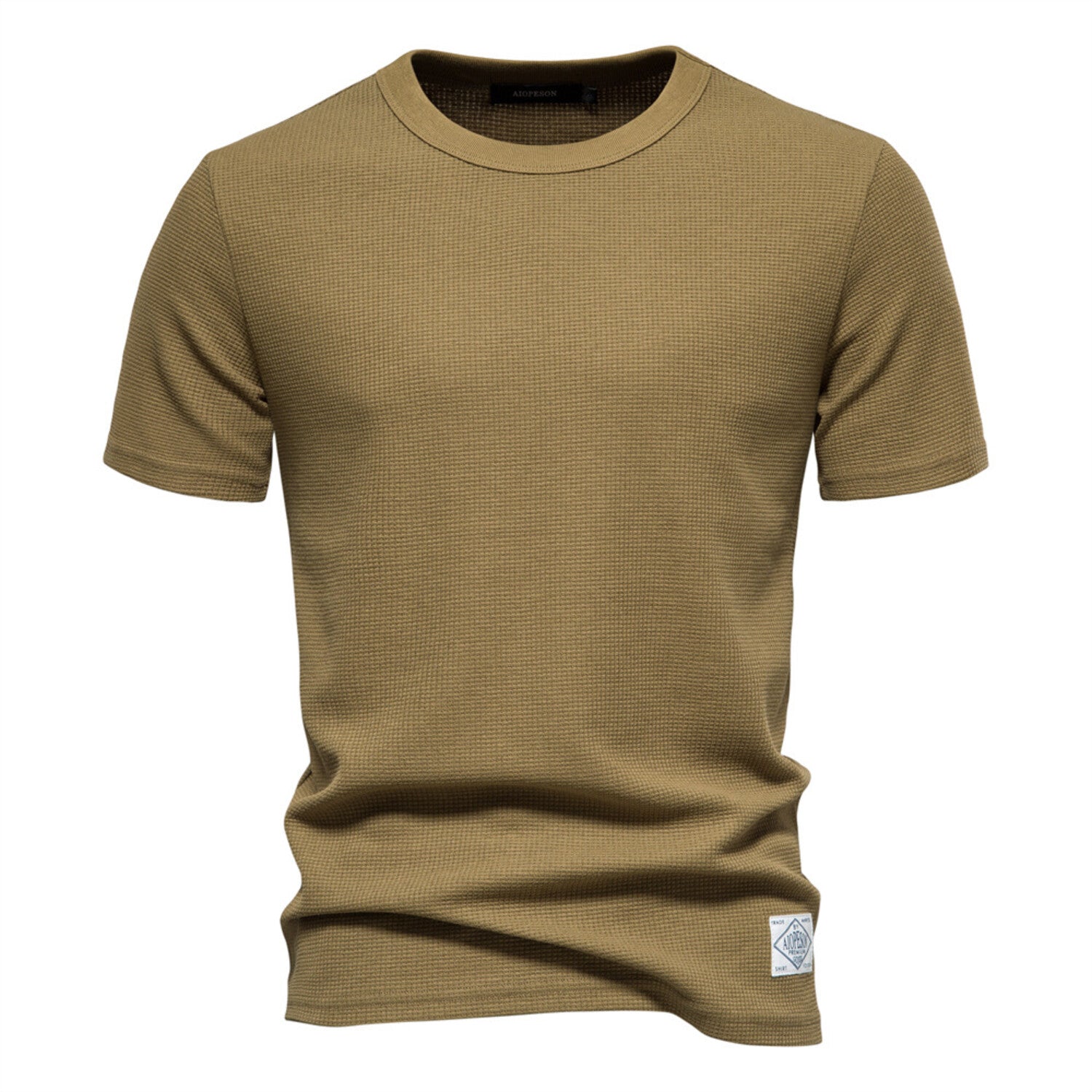 Waffled Crewneck Short-Sleeve T-Shirt