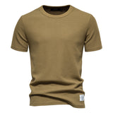 Waffled Crewneck Short-Sleeve T-Shirt