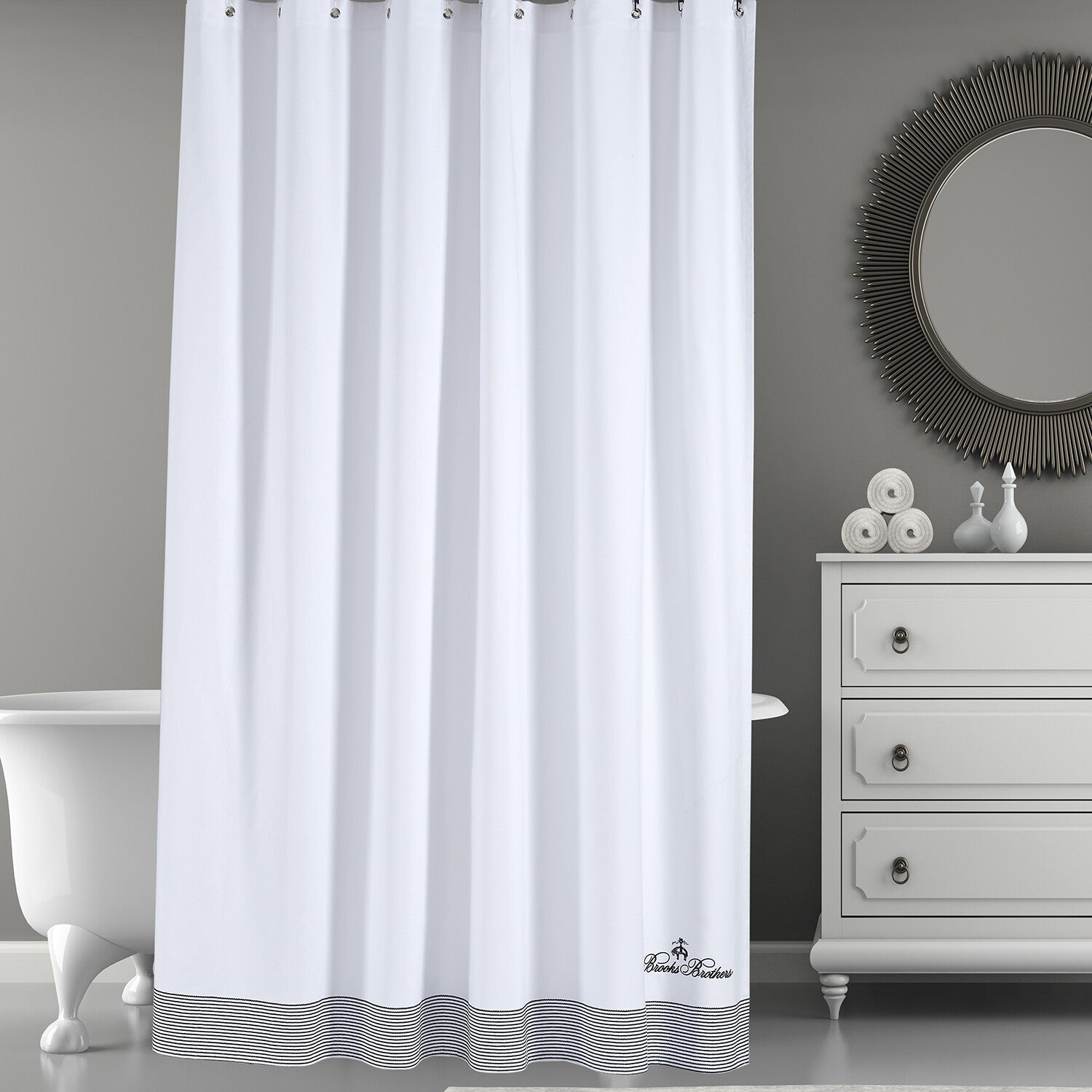Brooks Brothers Rope Stripe Border // Shower Curtain